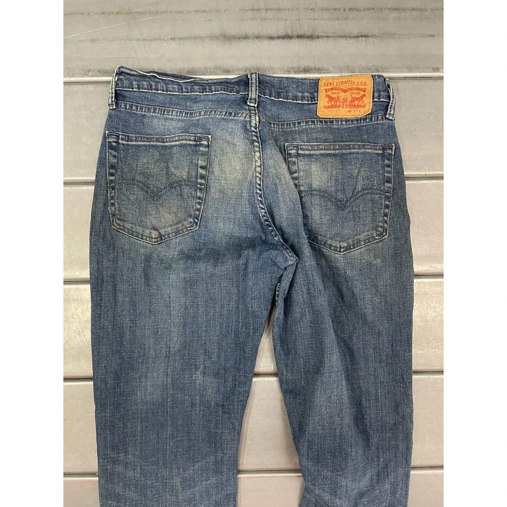Levis 514 Slim Straight Jeans‎ Mens 31x32 Blue Medium Wash Denim Faded